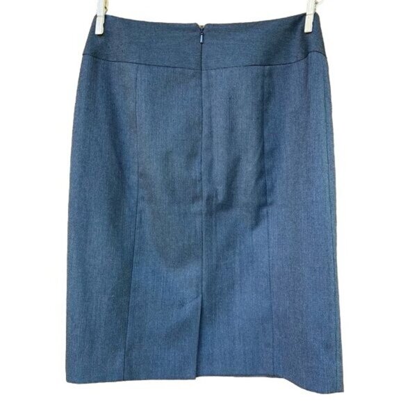 Halogen Grey and Black Pencil Skirt Mini Rear Slit Business Skirt Size 2 - Picture 6 of 8